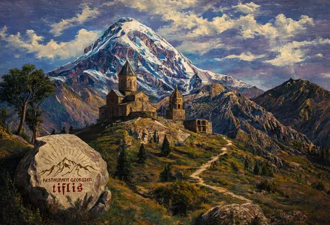 Église de la Trinité de Guergueti devant le mont Kazbek